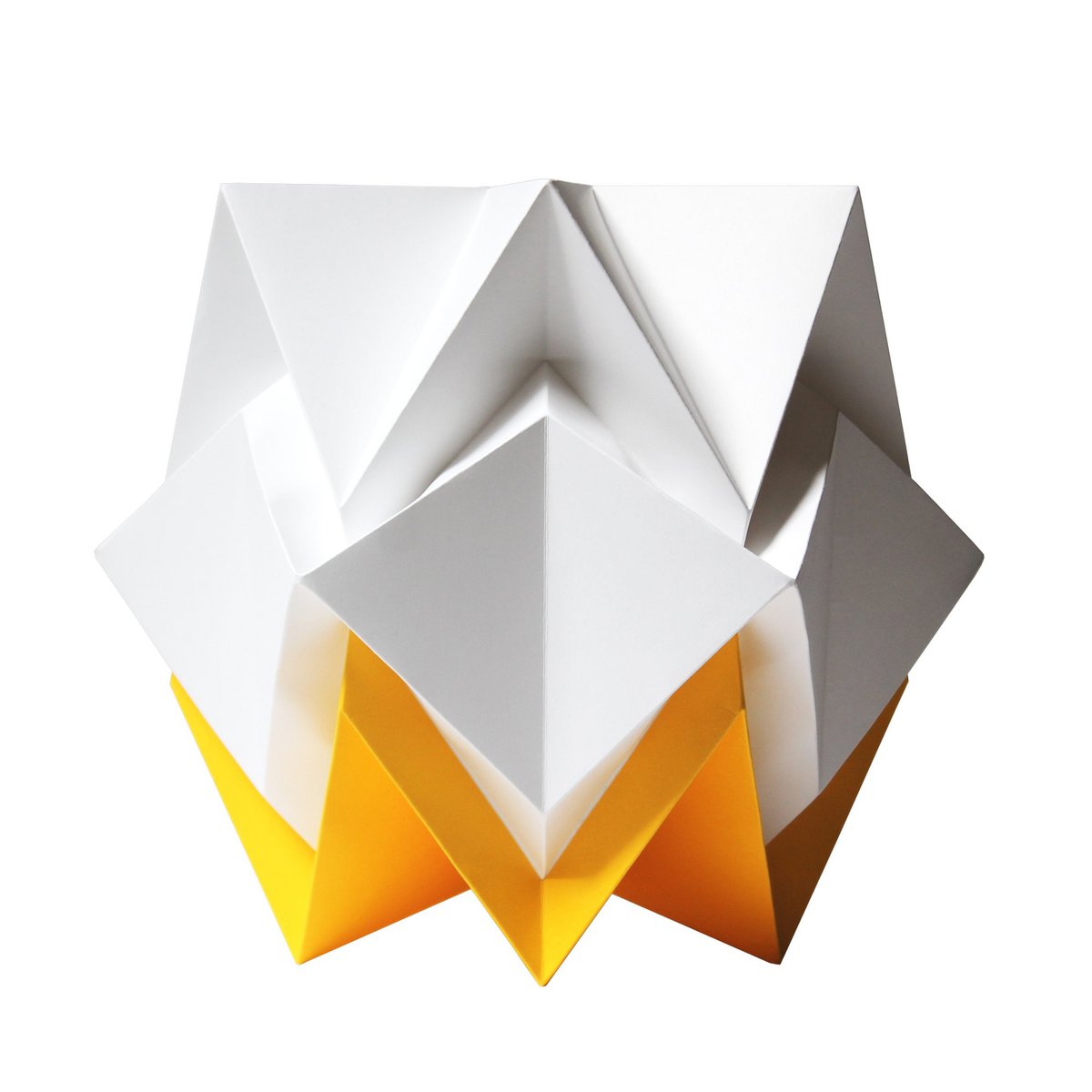 Tweekleurige origami papieren tafellamp - maat M