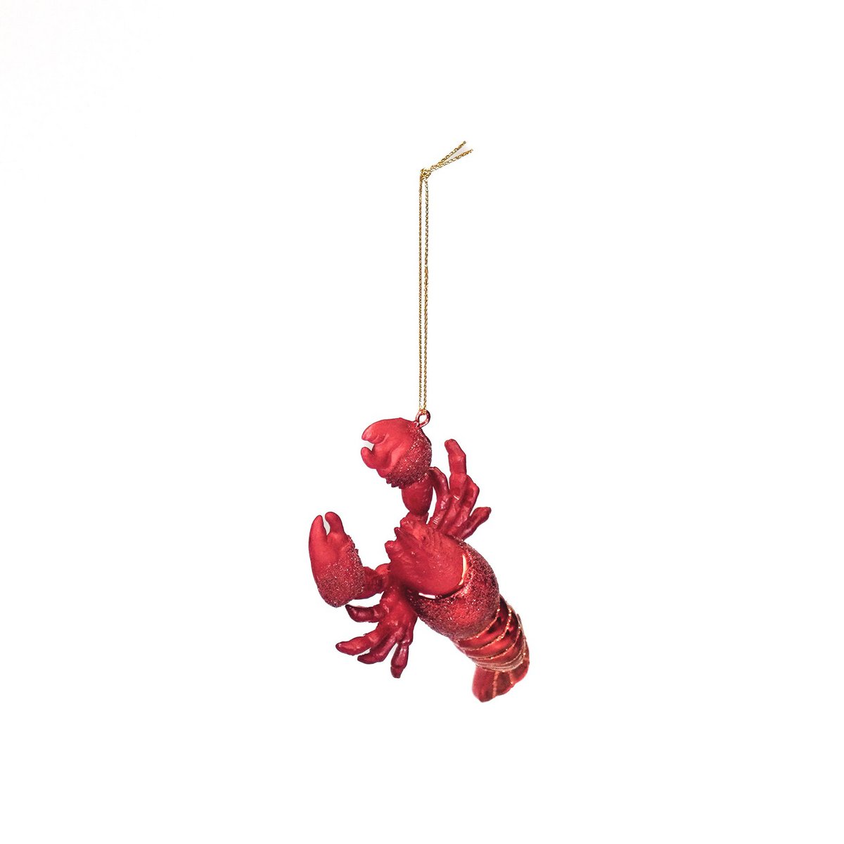 Christmas Decoration - Christmas Hanger - Lobster - Red - Glass - 7,5x2,5x13cm