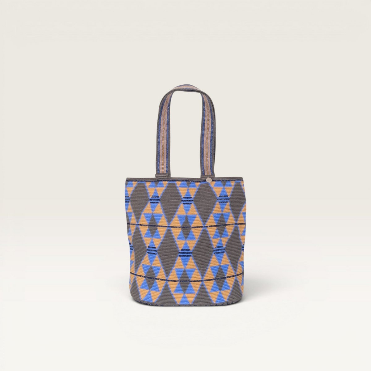Geometric oval tote | Lapis
