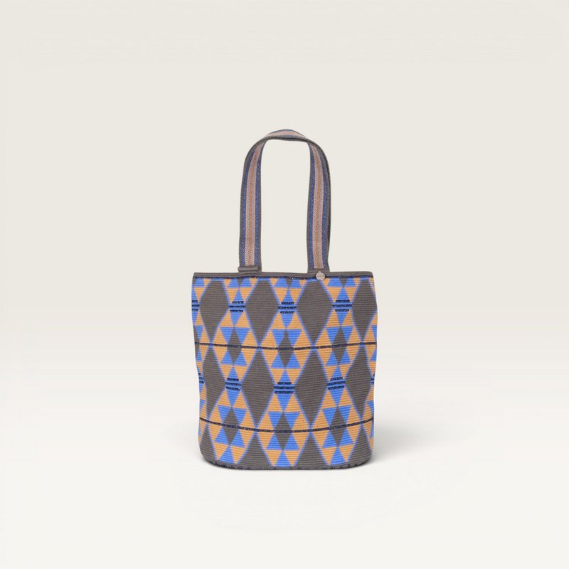 Geometric oval tote | Lapis