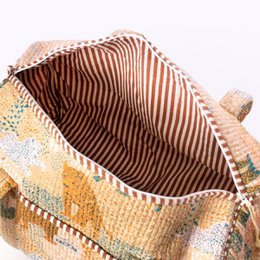 Bolsa de algodón hecha a mano "Lucky Leo" beige