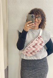 Sac Banane PIED DE COQ ROSE