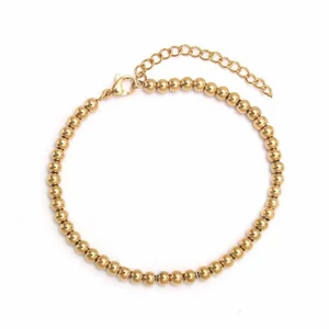 LOUIZ Gold beaded bracelet 4 mm