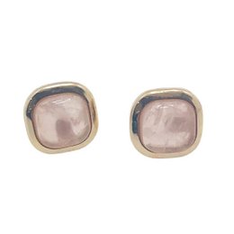 Petite boucle d'oreille carrée avec pierres précieuses encadrées