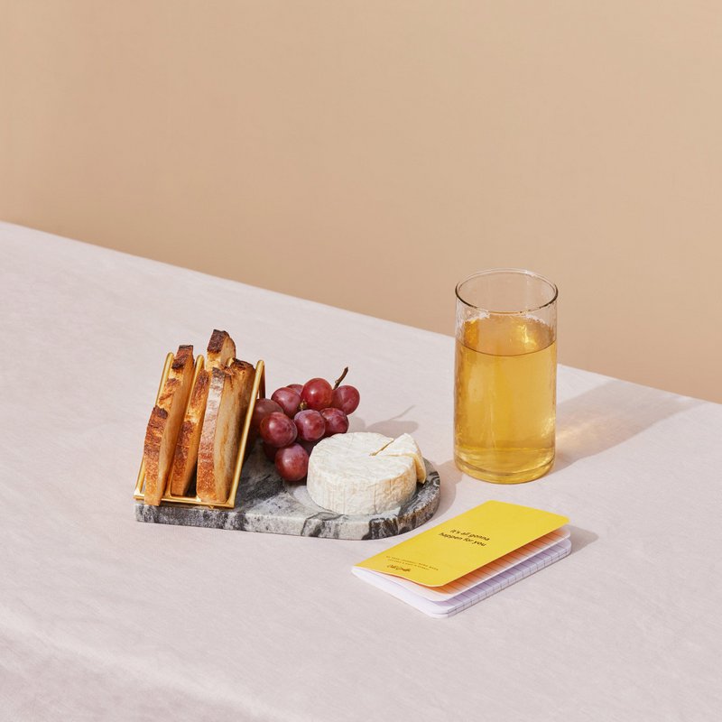 Serviertablett | Grauer Marmor-Frühstücks-Akzent-Toast | Gold