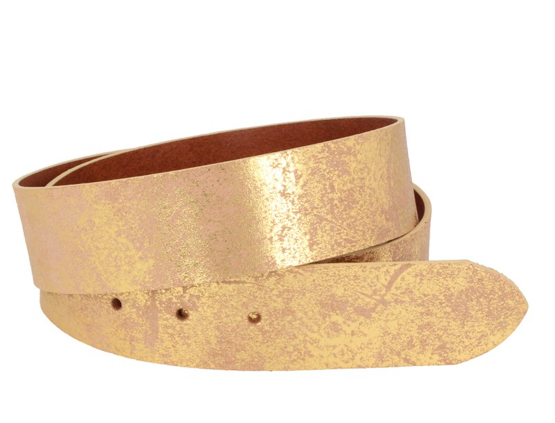 Gürtel Damen Leder Brillante breit Gold