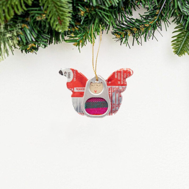 Sustainable Angel Pendant Recycled Tin