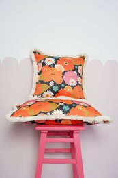 Pillowcase with fringe "Picnic with Flowers"