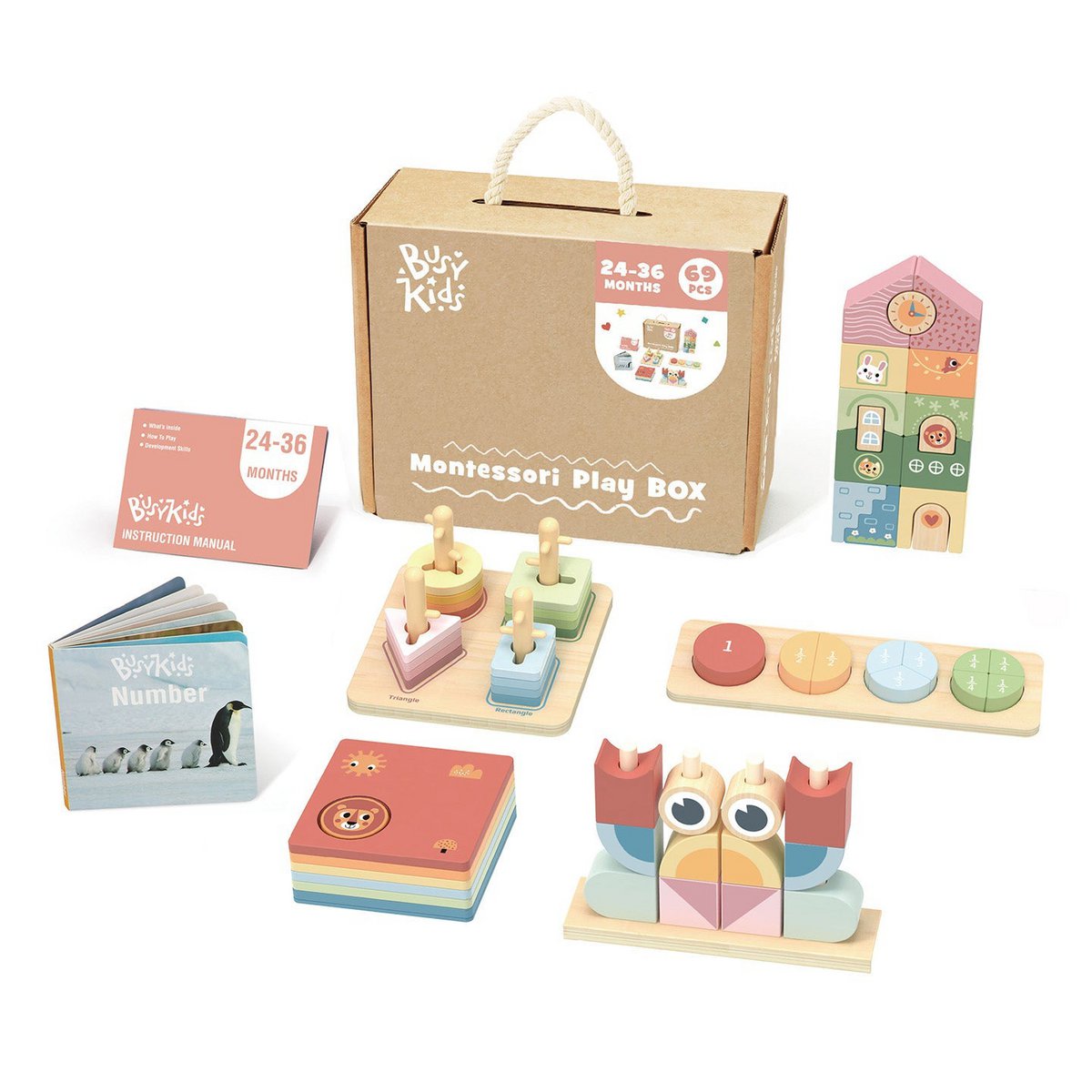 BusyKids Montessori-Set für Kinder von 24 bis 36 Monaten