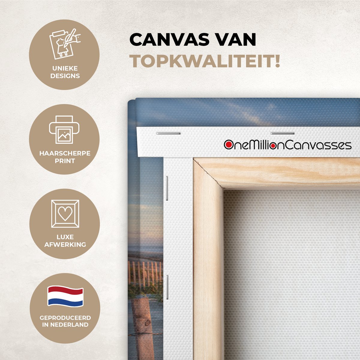 Leinwand Malerei - Wanddekoration - Strand - Meer - Dune - Sonnenuntergang - Landschaft