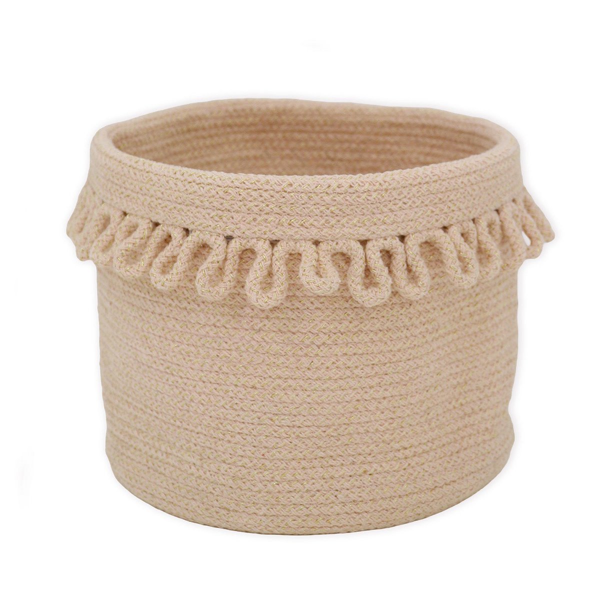 Cotton rope storage basket with “petal” finish LOUNA