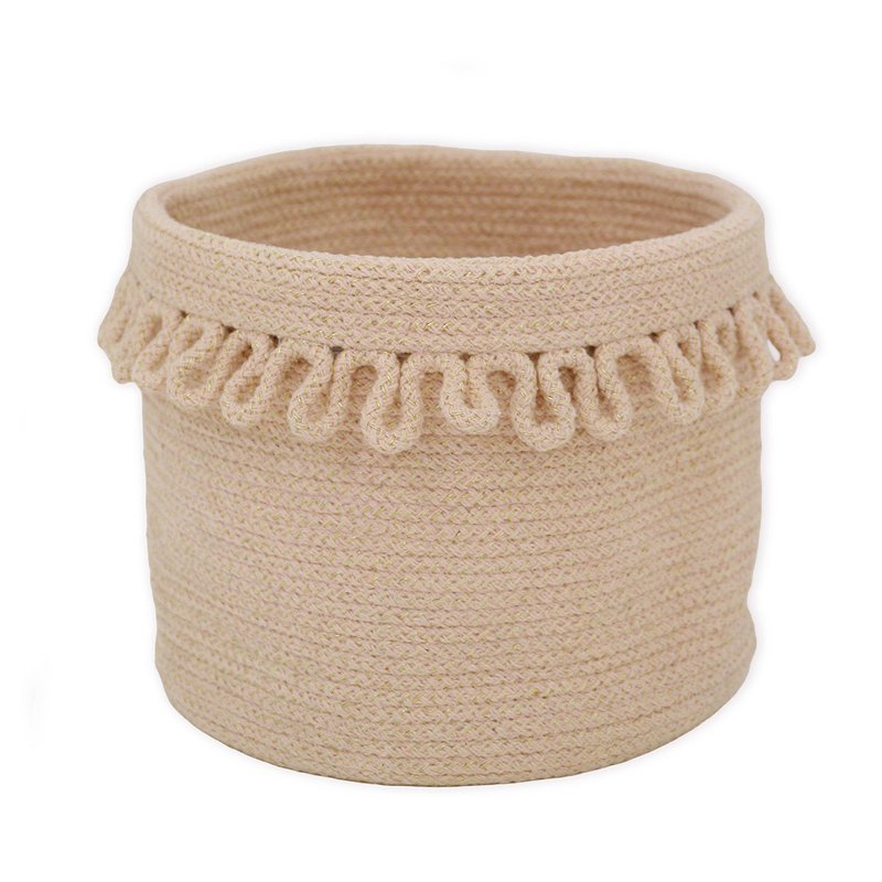 Cotton rope storage basket with “petal” finish LOUNA