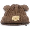 T-D1.2 HAT1001-003-2 Mütze mit Bär für Kinder, Braun