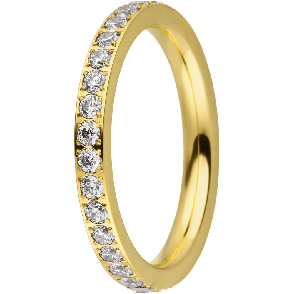 Insteekring in 2 mm zirkonia goud