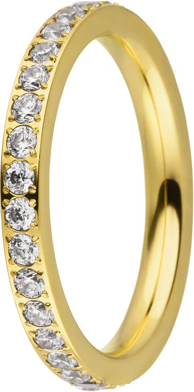 Plugin ring indvendig 2 mm zirconia guld