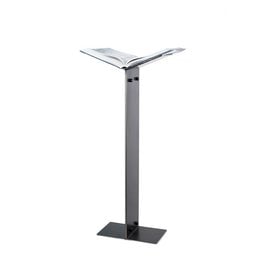 Straight high blue steel bookend with a modern, minimalist design.