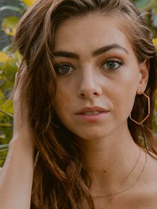 Creole earrings HEXAGON classic rose gold plated
