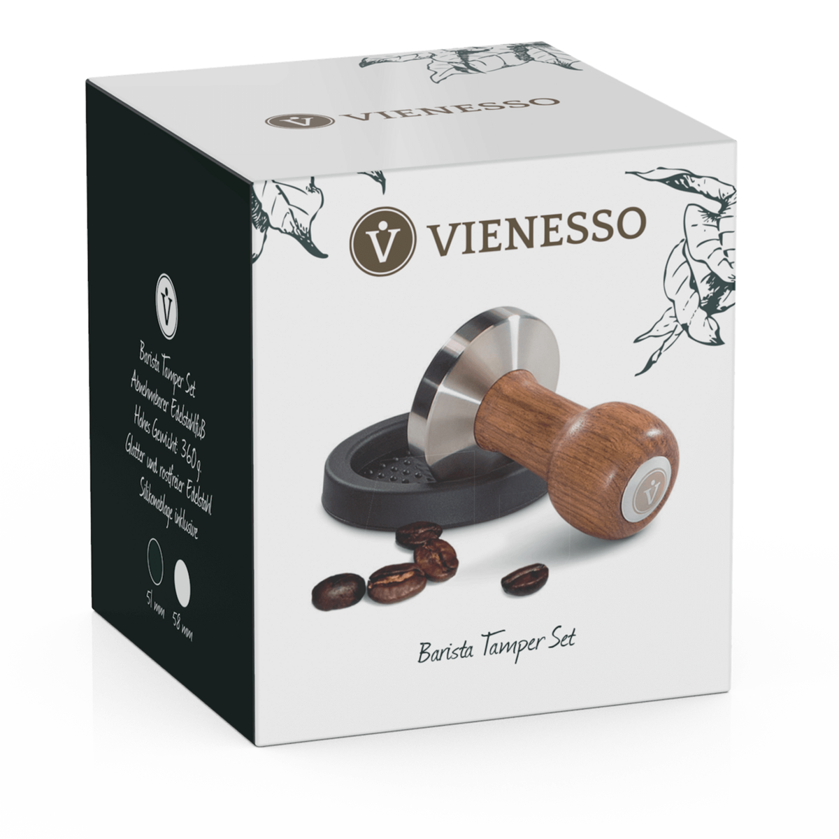 Formål med ædle træhåndtag - Espresso -stempel til barista inklusive Mat