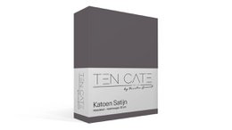 Anthracite gray fitted sheet made of 100% cotton satin with a soft, smooth texture. Available in multiple sizes to fit a variety of mattresses.