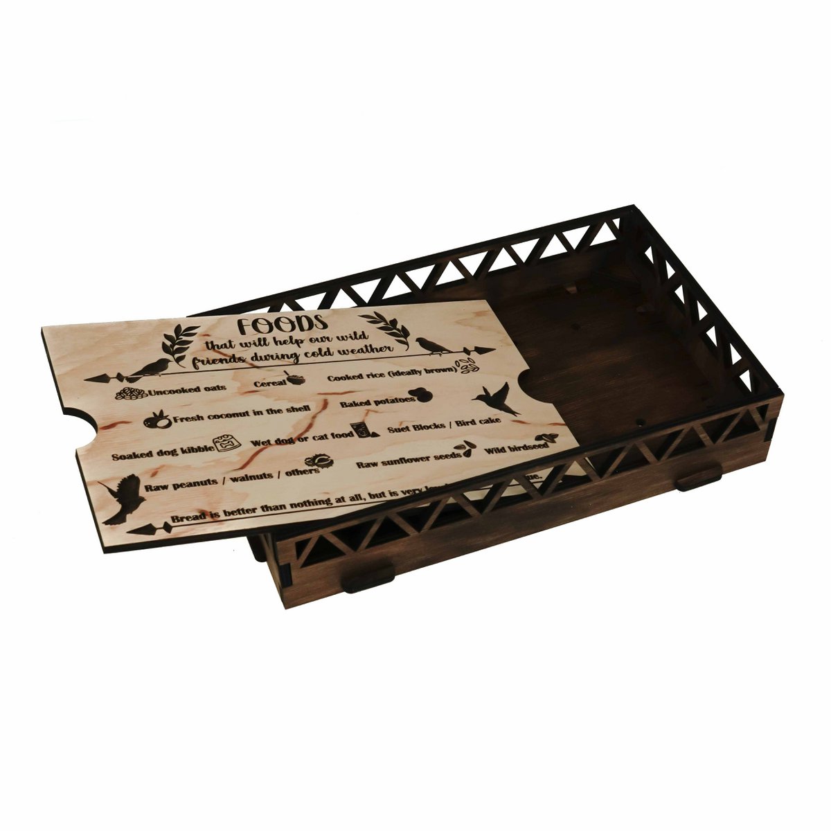 Bandeja de comedero para pájaros de madera montada en barandilla, comedero para pájaros con bandeja de plataforma de cedro, barandillas para exteriores, decoración de jardín para Patio