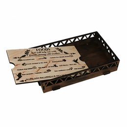 Am Geländer montiertes Vogelhäuschen aus Holz, Zedernholz-Plattform, Vogelhäuschen, Geländer im Freien, Terrasse, Gartendekoration für den Hof