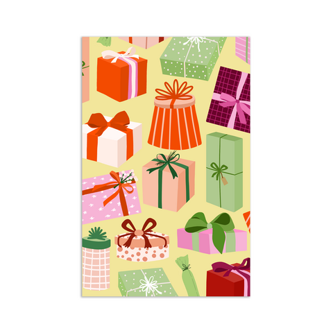 Minikaart/gift tag Christmas - presents/gifts pattern