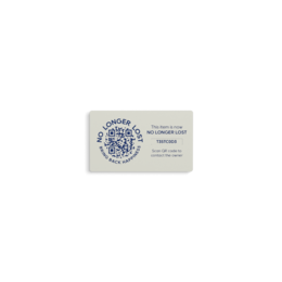  Rectangular small stickers in light grey, dark blue, dark grey, rust brown, off-white, and yellow colors. The stickers feature a circular logo design with text.