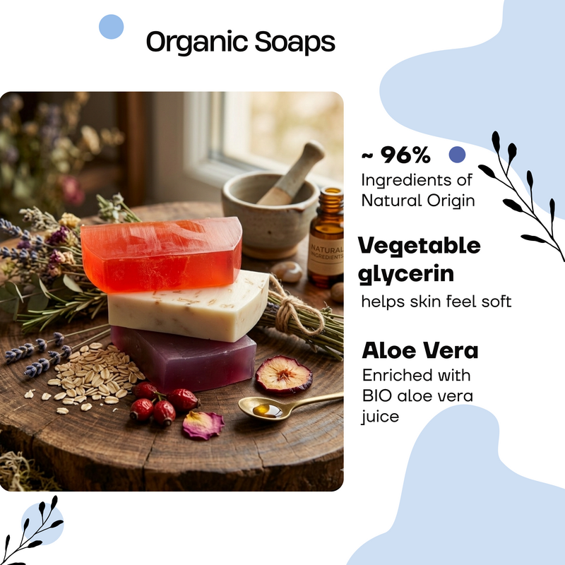 Artisan Bio-Seifenset (3 Stück) – Lavendel, Honig und Hafer
