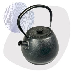 Yakan gietijzeren theepot, koffiepot 1,5l zilver zwart