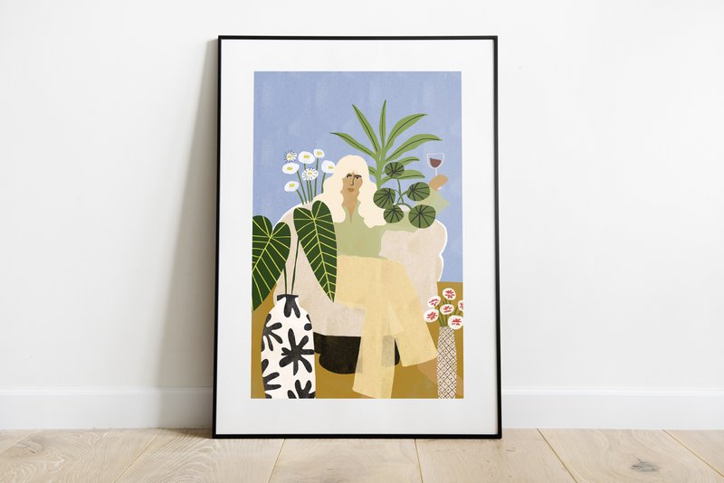 Vin og planter - kunsttryk
