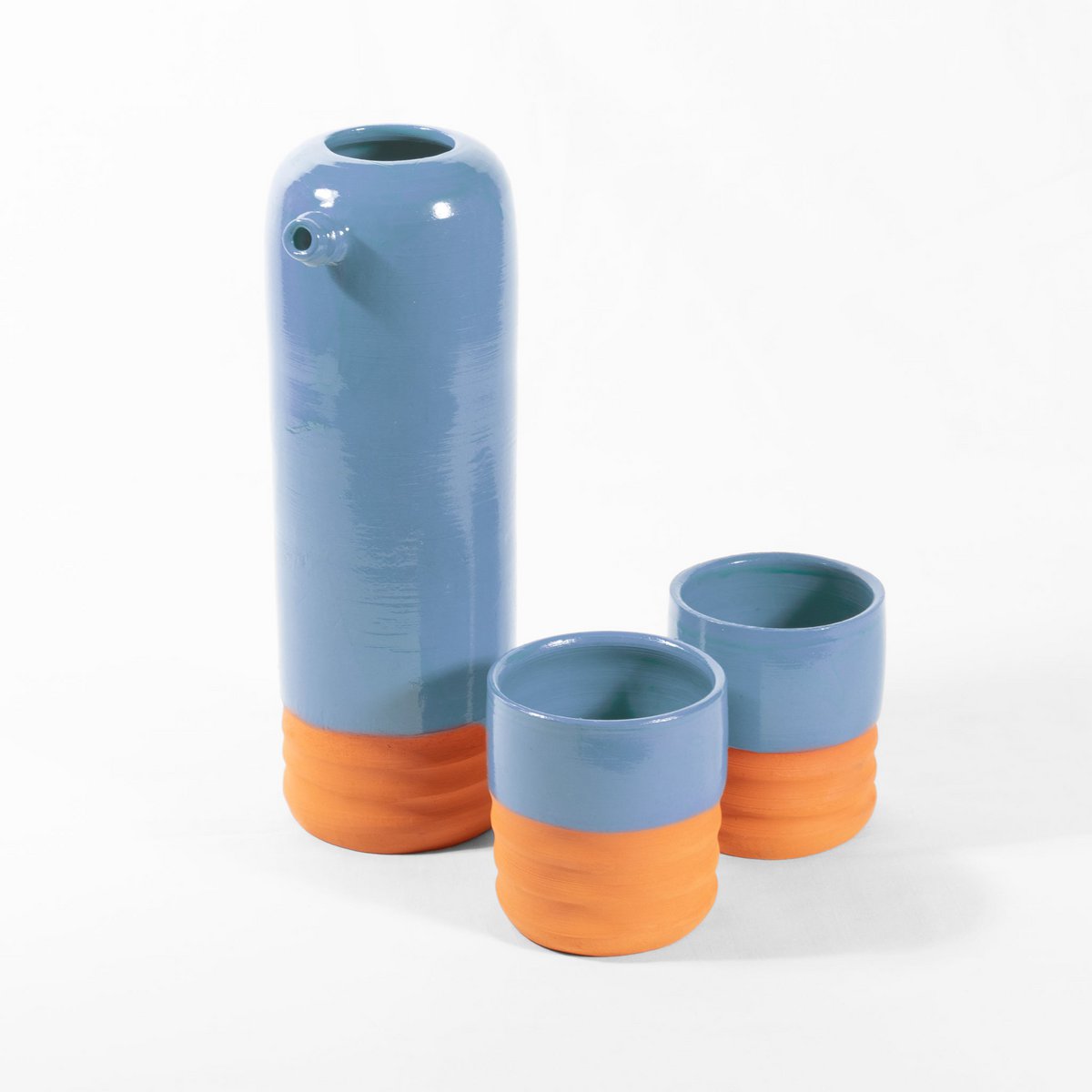 Jarra + vasos azul