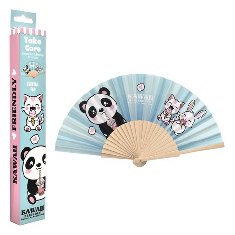 Kawaii vriendelijke ventilator – houten en stoffen ventilator