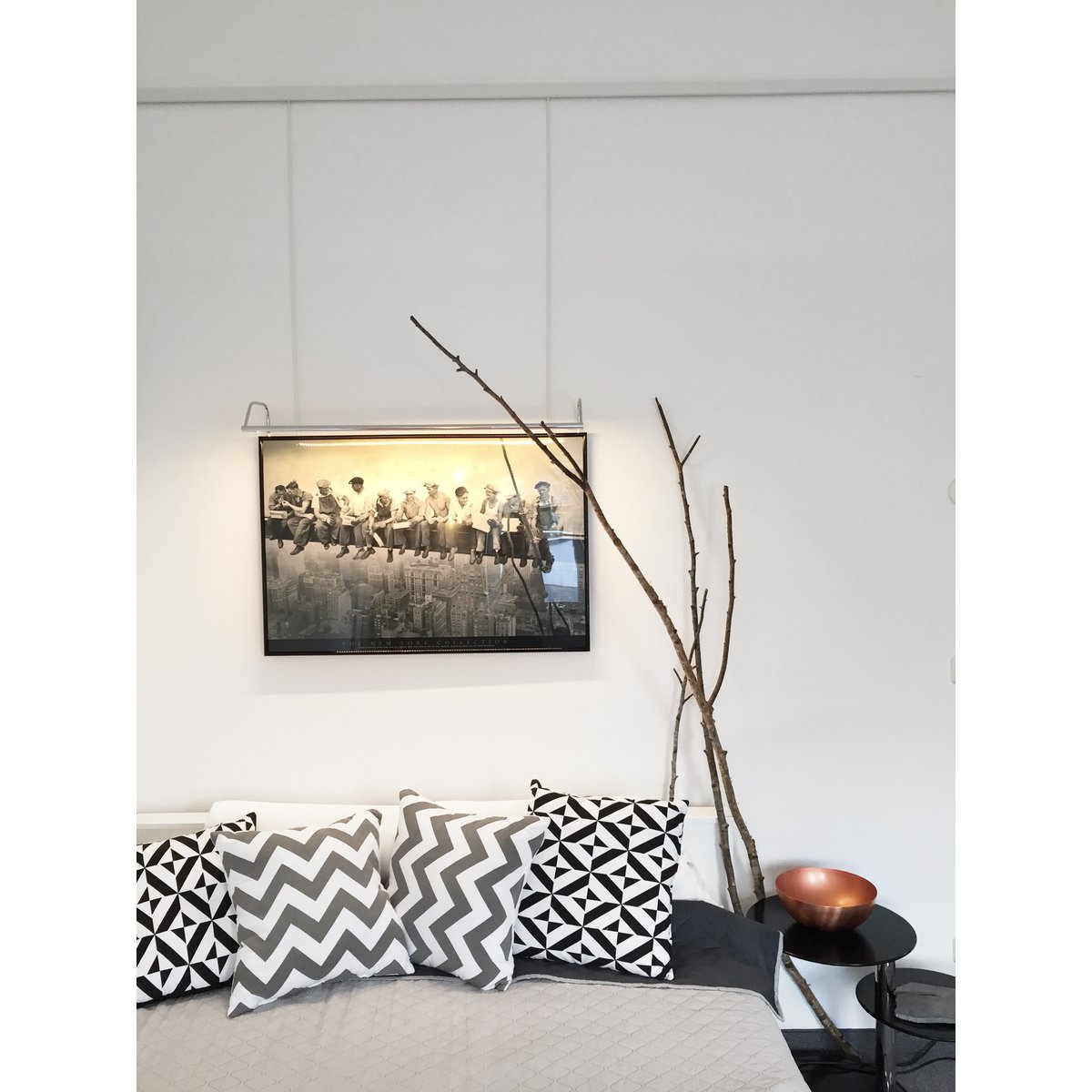 Gallery picture rail with electricity white/white