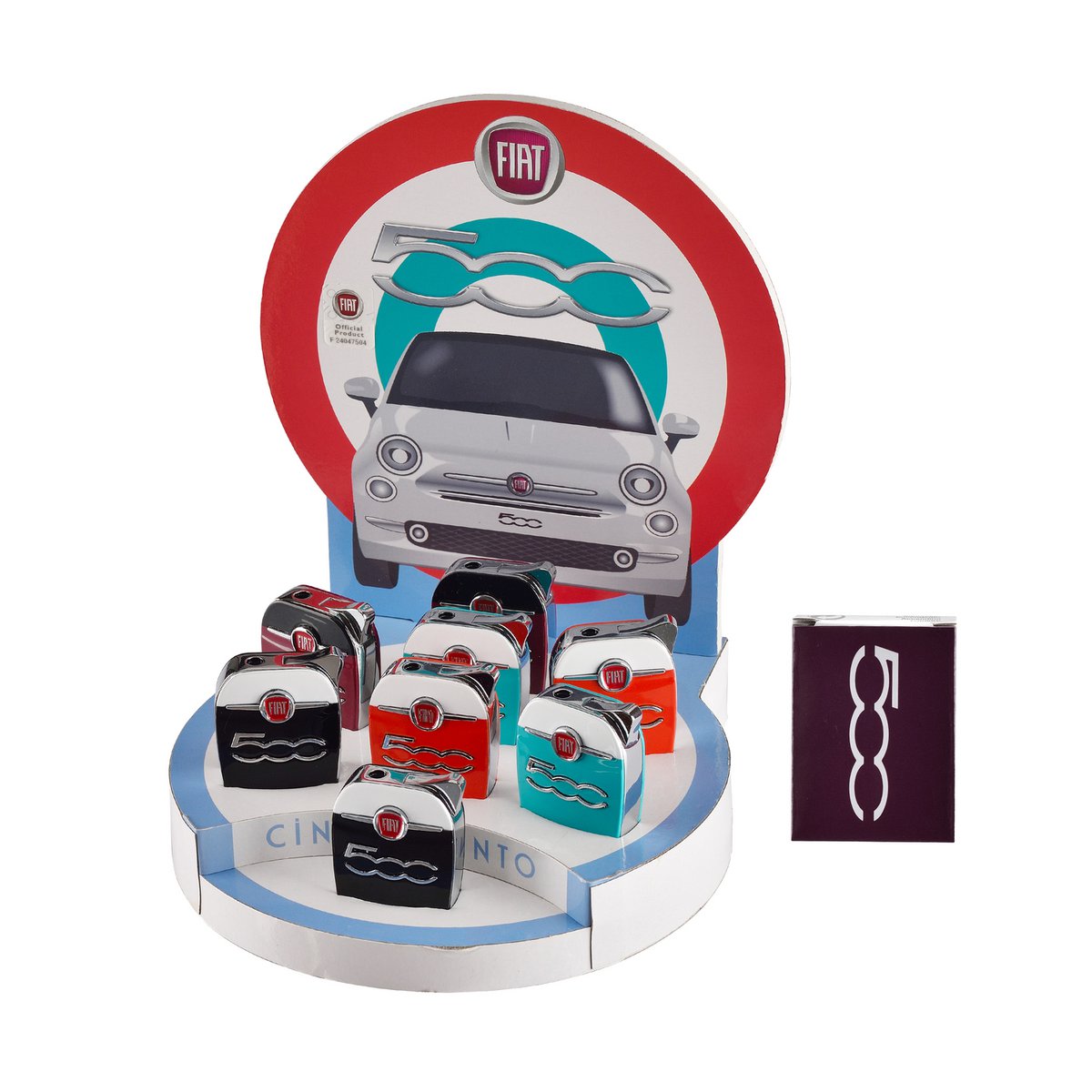Fiat Display med 8 SQUARE Fiat Cinquecento metallightere assorteret