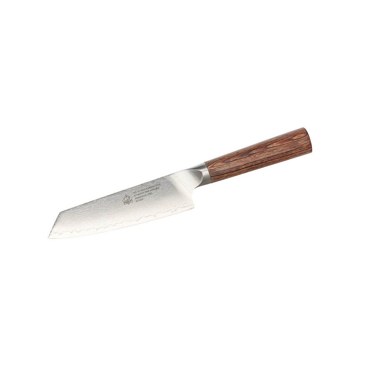 PUMA IP 5.5” Santokumesser, aus Japanischem VG-10 Damaststahl mit Griff aus Nussbaum-Pakkaholz