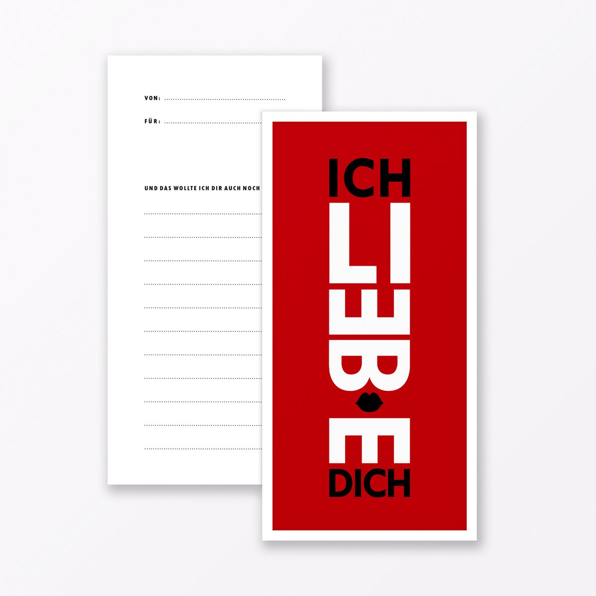 Postkarte "Ich liebe Dich" DIN lang inkl. Umschlag & Wackelaugen