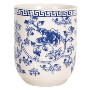 Mok 100 ml Beige Blauw Porselein Theemok