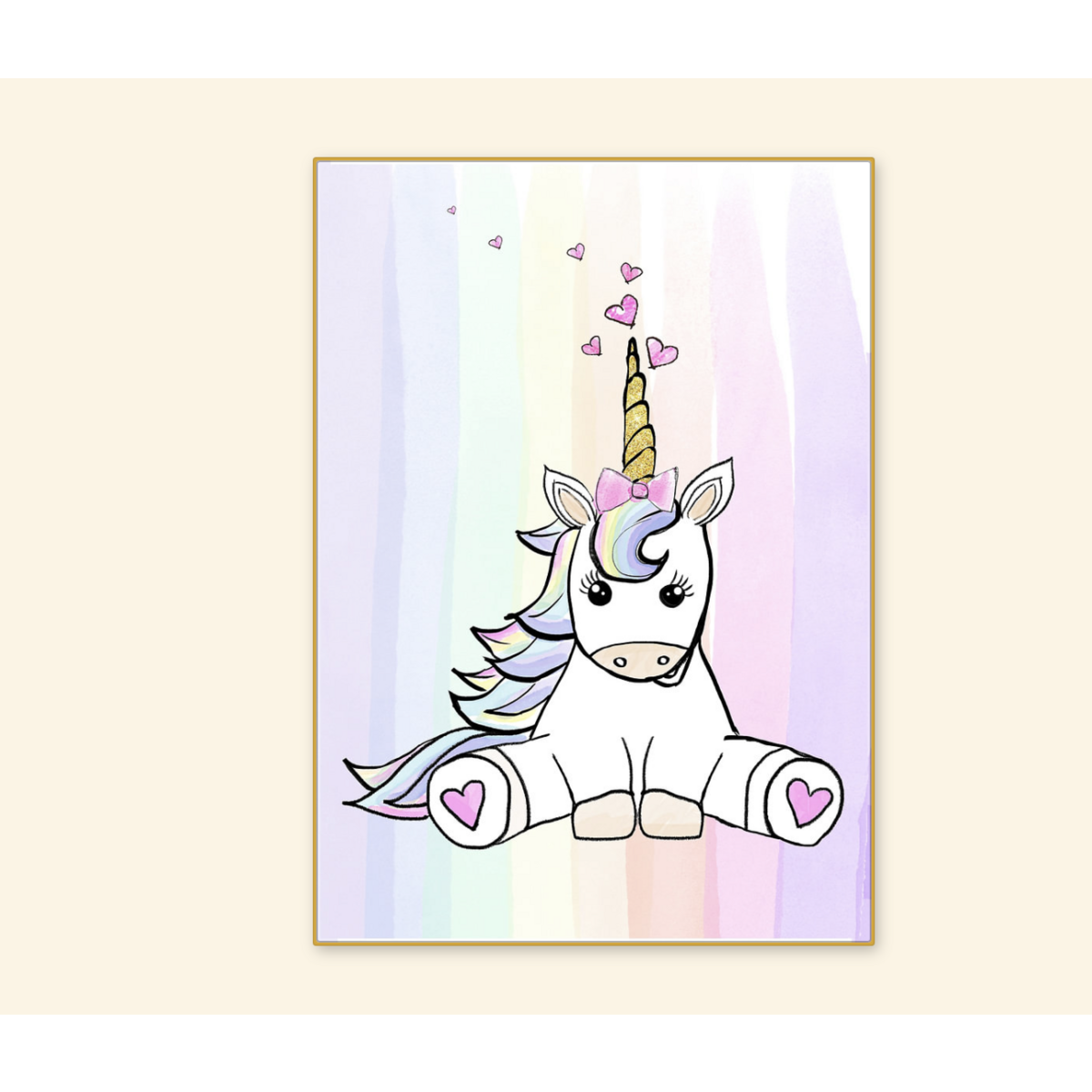 Unicorn Poster A3 – Rainbow and Pastel