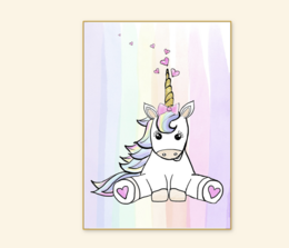 Unicorn Poster A3 – Rainbow and Pastel