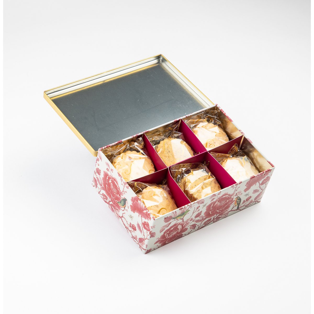 Shortbread biscuits assortment of raspberry, apple and caramel shortbread and Earl Gray tea - "Oisellerie" metal box 300g - End of school year gift