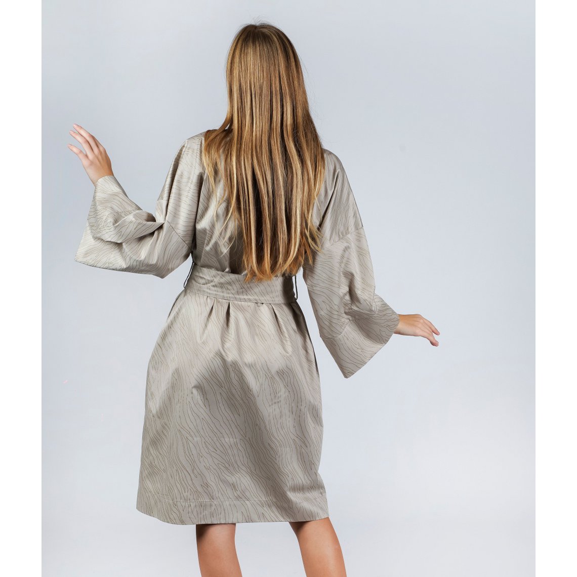 Szlafrok kimono piaskowy migdałowy