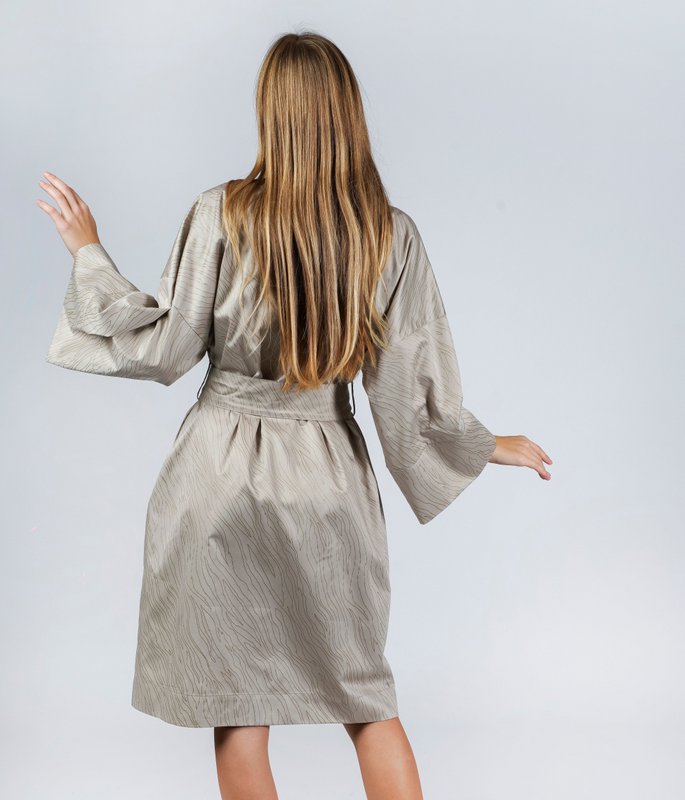 Szlafrok kimono piaskowy migdałowy