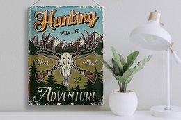 Tin sign hunting 30x40cm Hunting wild life adventure