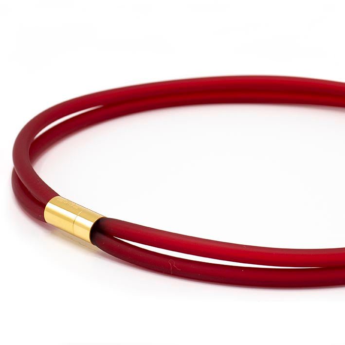 Rubber chain 2 lines, red/red