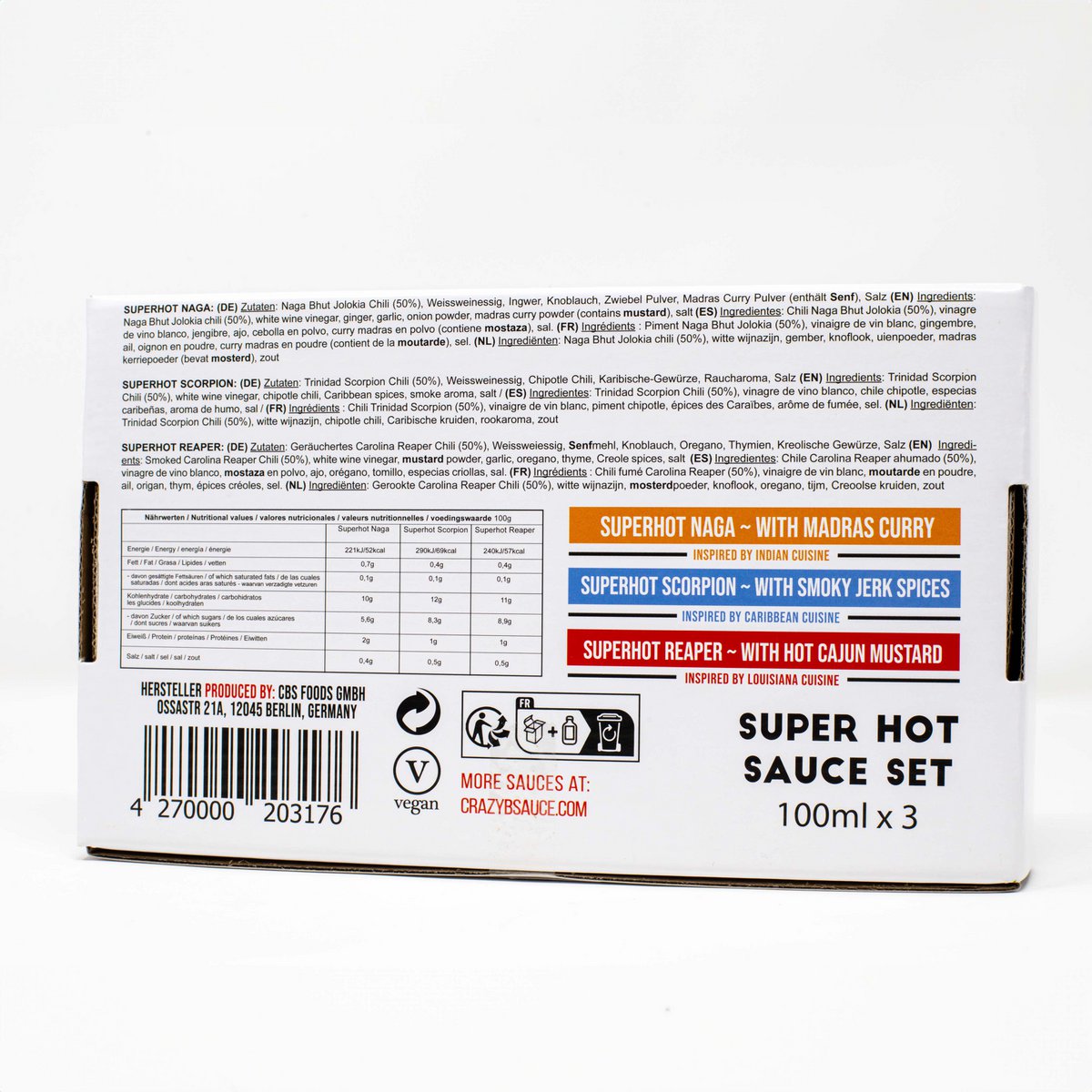 Crazy Bastard Hot Sauce (3x 100ml Superhot) 
