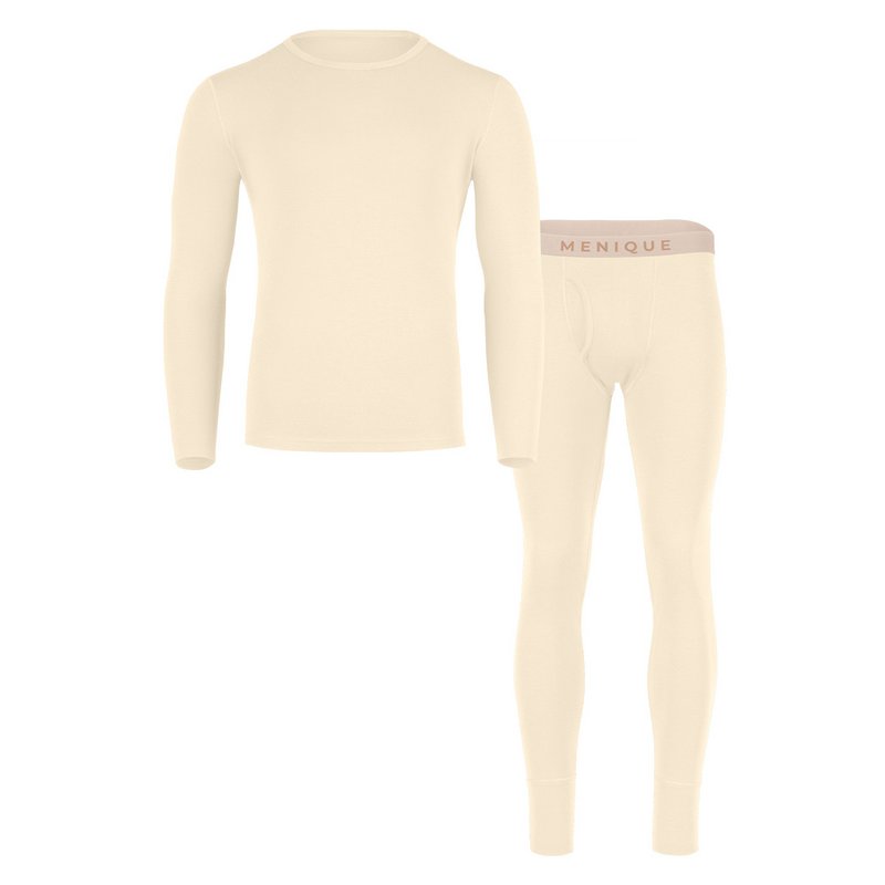 Men's 250 Merino 2-Piece Set of Long Sleeve & Bottom Rub Natural