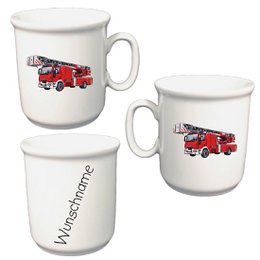 Children's service 3-pc. Fire brigade with or without a desired name