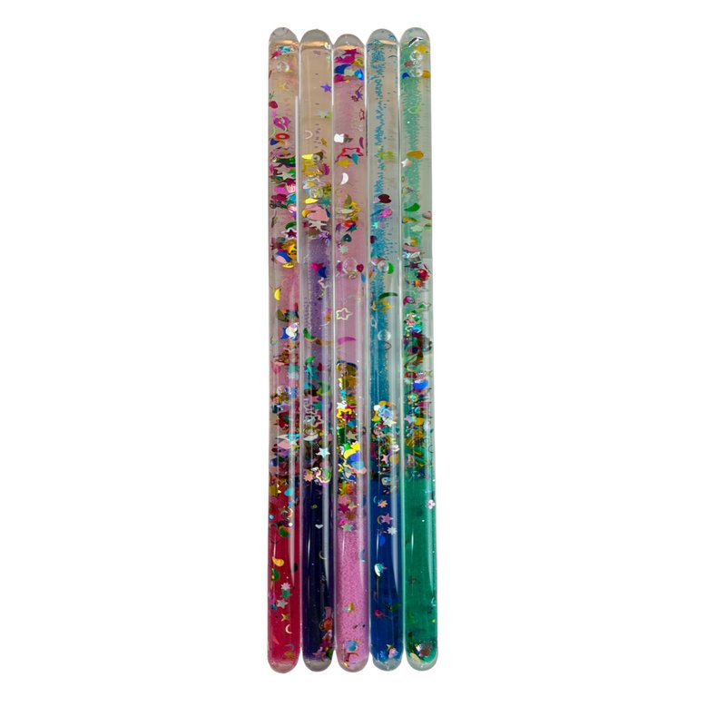 MAGIC WAND med sand og glitter (sæt med 5)