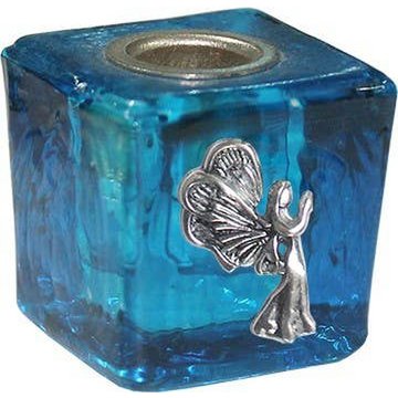 BOUGIE MINI CUBE DE VERRE - TURQUOISE-TZAPHKIEL