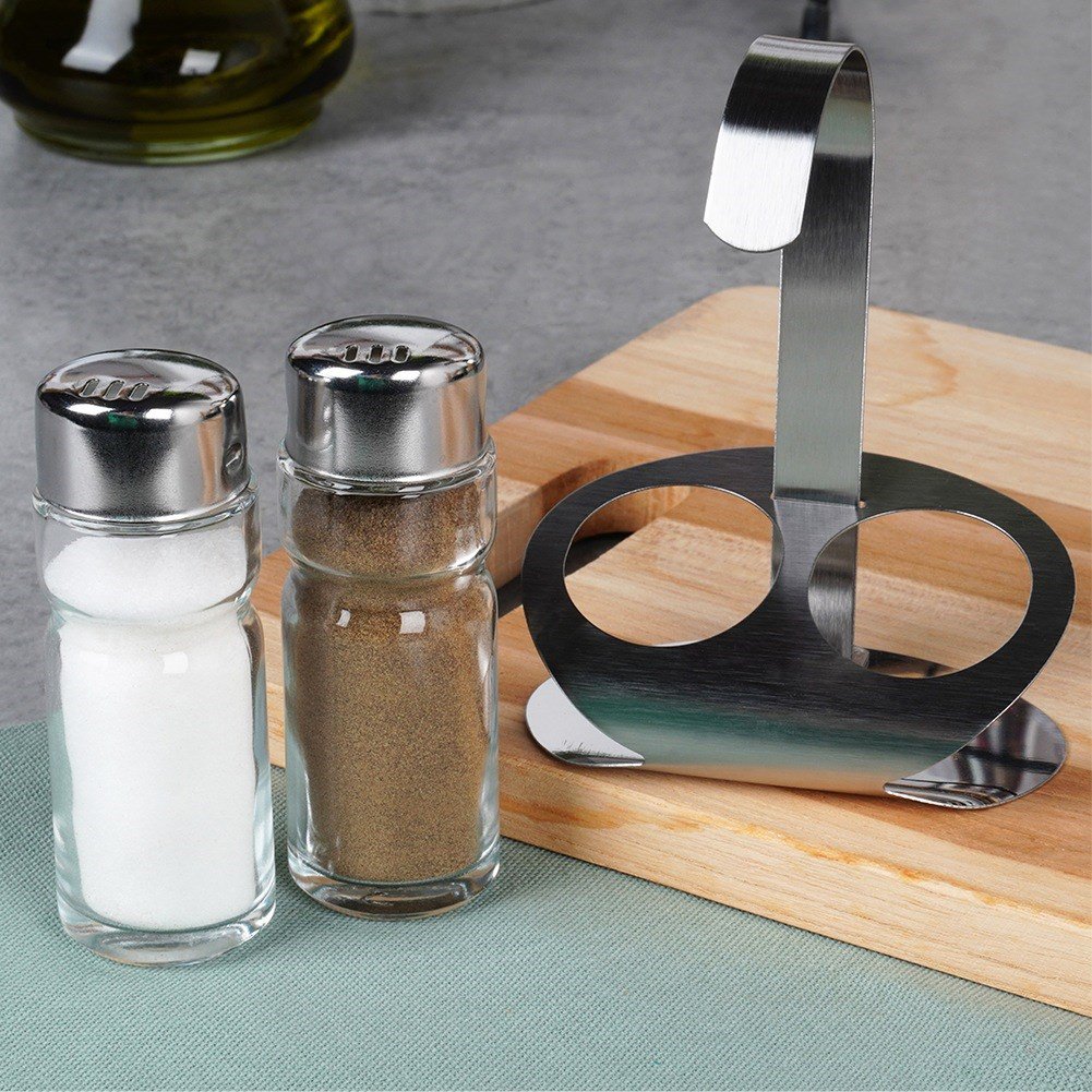 Salt and Pepper Shakers with Stand 3 pcs